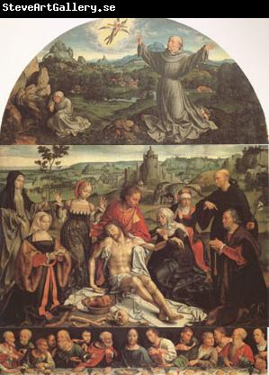 CLEVE, Joos van The Lamentation of Christ with the Last Supper(predella) and Francis Receiving the Stigmata(mk05)